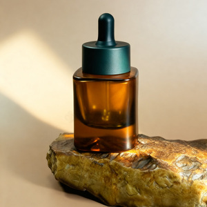 Eco Friendly Custom 30ml Amber Glass Dropper <b>Bottle</b> for Essential Oils with Unique Bottom Design - Product Image 5