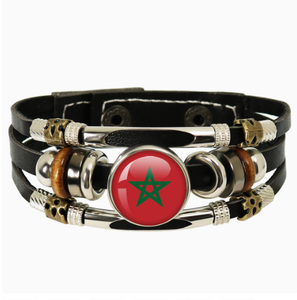 Pulsera Decorativa Personalizada con la Bandera de Marruecos para el Día del Partido de Fútbol 2026, Cordón para la Muñeca, Ideal para Fiestas y Celebraciones - Product Image 1