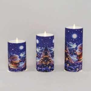 Fête de mariage de Noël à la maison décoration extérieure 3D vraie flamme mobile scintillante bougies à LED sans flamme bougie en verre soufflé à la main - Product Image 6