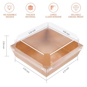 Aseptic Eco-Friendly Cardboard <b>Paper</b> <b>Boxes</b> Transparent Square Cake Box Sandwich Packaging Box Dessert Box with Custom Design - Product Image 5