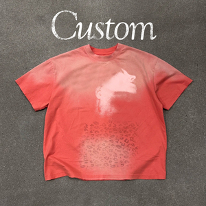 Camiseta de marca de alta calidad, de tejido grueso, con efecto desgastado, personalizada, de secado al sol, estilo vintage, de moda urbana, con lavado personalizado. - Product Image 1