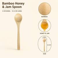 Cuillère à miel en bambou, petite cuillère en bois pour confiture, mini-cuillère à condiments pour miel, sirop, thé, dessert, ustensile de service de cuisine