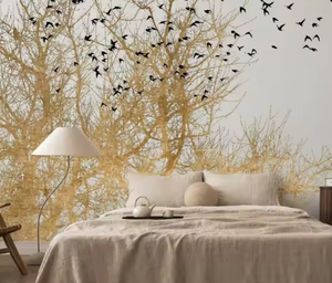 Personnalisé 3 d Golden Bird Flying Papier Peint <span class=keywords><strong>Mural</strong></span> pour Hôtel Canapé <span class=keywords><strong>TV</strong></span> Salon Fond Papier Peint <span class=keywords><strong>Mural</strong></span> - Product Image 3