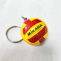 Nouveau porte-clés de volley-ball en cuir PVC personnalisé 3D miniature de luxe mignon, jouet de charme pour cadeaux