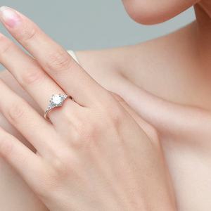 JZ1466 Großhandel Stapel-Versprechensring mit Zirkonia-Stein Anillo De Mujer aus reinem 925er Sterlingsilber Schmuck Damen Verlobungsring - Product Image 2