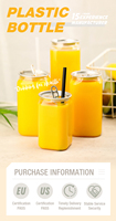 Boîtes en plastique alimentaire carrées transparentes de 500 ml, boîtes d'emballage scellées pour animaux de compagnie, boissons, bière, jus