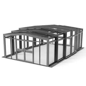 Porta de vidro inteligente dobrável para sala de alumínio, terraço, ponte quebrada, porta de vidro para sala de hotel, terraço, móvel