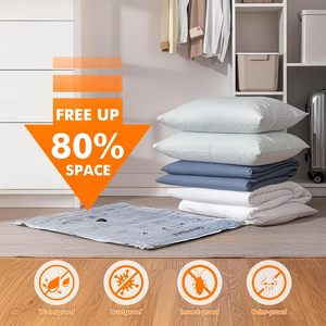 Confezione da 6 Sacchi <span class=keywords><strong>Sottovuoto</strong></span> Riutilizzabili 60x40cm con Chiusura a Zip per Risparmiare Spazio su Vestiti, Biancheria da Letto e per Viaggi - Product Image 2