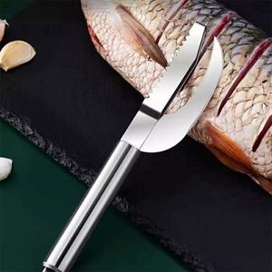 1pc 3-in-1 Stainless Steel <b>Fish</b> Scale <b>Knife</b> Cut Scrape and Dig MawSawtooth Peelers and Scraping Boning Filleting Tool - Product Image 4