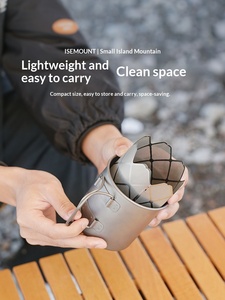 Brise-vent pour réchaud à alcool d'extérieur, camping, acier inoxydable, ultra léger, grille pare-vent, abat-jour gravé - Product Image 5