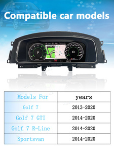 Tableau de bord de voiture <span class=keywords><strong>Compteur</strong></span> de vitesse numérique pour Volkswagen <span class=keywords><strong>Golf</strong></span> 7R <span class=keywords><strong>Golf</strong></span> <span class=keywords><strong>7</strong></span> MK7 GTi Passat B8 VW CC Linux - Product Image 3