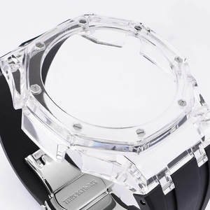 Bracelet de montre en caoutchouc de remplacement tendance pour Casio <span class=keywords><strong>GA</strong></span>-<span class=keywords><strong>2100</strong></span>, avec boucle déployante - Product Image 4