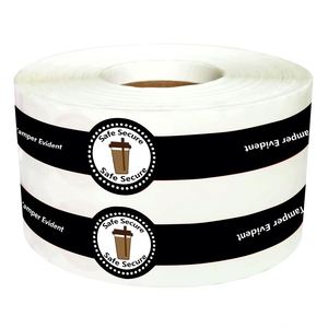 Etiquetas Autoadhesivas Anti-Falsificación, Impermeables y a Prueba de Manipulación, Etiquetas Oblongas de BOPP Seguras para Tapas de Vasos, Embalaje - Product Image 4