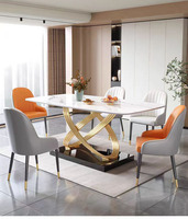 Meubles de maison de luxe au design italien 2025 Table de salle à manger de luxe avec dessus en marbre