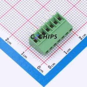 282834-7 Screw Terminal Block Through hole Component (THT),P=2.54mm Connector 2.54mm Green Through Hole 1 - Product Image 1