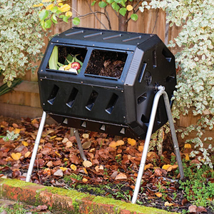 Outdoor BPA material plastic heavy 42-gallon double-chamber rotating trash can garden compost bucket outdoor compost bin
