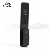 Serrure de porte de luxe sans clé avec reconnaissance faciale et empreintes digitales, caméra WiFi, application TONGTONG, prise en charge de la carte mémoire cloud, en alliage d'aluminium et bois