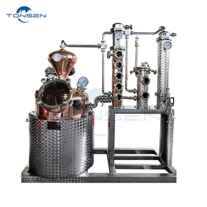 Home Alcohol Distilling Equipment Whiskey Alembic Pot Full Copper Wine Brewery Distillation Equipment
