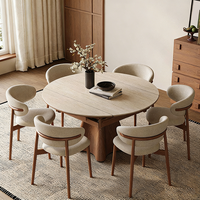 Table à manger extensible en bois massif de style rétro français, 4 chaises pliables et réglables pour appartement, hôtel, villa