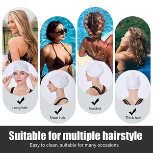 Bonnet de bain en silicone surdimensionné pour cheveux longs, épais et dreadlocks, imperméable, avec bouchons d'oreilles et pince-<span class=keywords><strong>nez</strong></span> inclus - Product Image 3