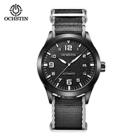 Montre mécanique de sport pour homme OCHSTIN, montre pilote de luxe à remontage automatique, date automatique, résistance à l'eau 3BAR, bracelet en nylon, cadeau