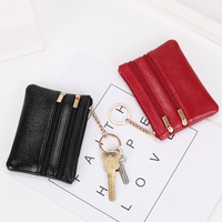 Porte-monnaie détachable en cuir PU souple REWIN pour la vente en gros, mini pochette à monnaie zippée, porte-cartes avec porte-clés