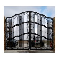 Conception de gril de sécurité de jardin de maison double de luxe porte de fer battante coulissante porte d'allée entrée principale conceptions de portes en fer forgé