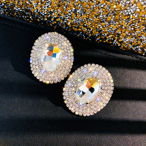 Kyimei — boucles <span class=keywords><strong>d</strong></span>'oreilles rondes pour femmes, bijoux du marché bon marché, couleurs or, argent, <span class=keywords><strong>diamant</strong></span>, mode aiwu - Product Image 4