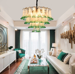 Italy Design Murano Glass Ceiling Lamp Green <b>Leaf</b> Chandelier <b>Light</b> Fixture Bedroom Dining Room Bathroom Pendent - Product Image 3
