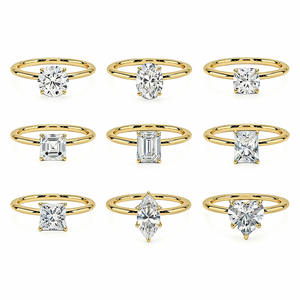 Кольца из цельного золота 10К, 14К, 18К, белого золота с выращенными в лаборатории бриллиантами GIA IGI CVD HPHT, обручальные и помолвочные кольца, ювелирные изделия для женщин - Product Image 1