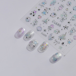 Autocollants 5D pour <span class=keywords><strong>ongles</strong></span> TSZS Cœur Étoile Lapin Nœud, Adhésifs Mignons Pailletés Texture Gelée Lapin Fleur pour <span class=keywords><strong>Ongles</strong></span> - Product Image 3