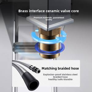 Robinet cascade en acier inoxydable, créatif, double usage eau froide et chaude, monotrou, pour <span class=keywords><strong>lavabo</strong></span> - Product Image 5