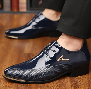 Scarpe da <span class=keywords><strong>Uomo</strong></span> con Punta Affusolata Stile Vintage Britannico Casual Business Coreano con Lacci - Product Image 3