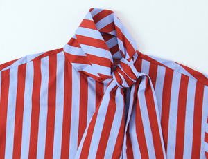 ZEVITY Camicia da donna vintage <span class=keywords><strong>elegante</strong></span> a maniche lunghe con stampa a righe, camicetta da lavoro con colletto a fiocco dal design <span class=keywords><strong>elegante</strong></span> - Product Image 3