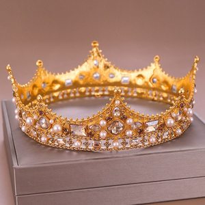 NCA-03 Diademi E <span class=keywords><strong>Corone</strong></span> <span class=keywords><strong>Da</strong></span> Sposa Accessori per Capelli <span class=keywords><strong>Da</strong></span> Sposa Gioielli di Perle di Cristallo Corona Full Circle Vintage <span class=keywords><strong>Re</strong></span> Tiara - Product Image 3