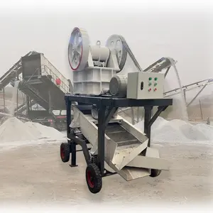 Factory Direct Sales Pe 150*250 Mini Mobile Limestone Rock Stone Jaw Crusher Machine With Vibrating Screen