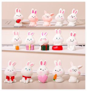 Figuras de Conejitos de Resina en 3D, Miniaturas de Conejos de Juguete, Coleccionables, Decoración de Pascua, Manualidades, Duraderas, de Dibujos Animados, para Jardín, Venta al por Mayor - Product Image 3