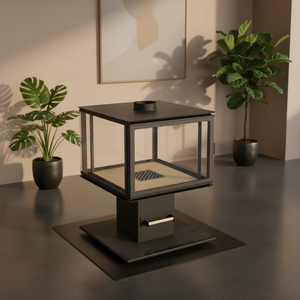 <span class=keywords><strong>Cheminée</strong></span> en acier personnalisable avec grande fenêtre d'observation, poêle à bois autonome - Product Image 3