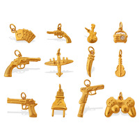 Pendentif en acier inoxydable Hip-Hop tendance, en forme de grenade, pistolet, instrument, caméra, tuba, violon, stéthoscope, accessoires de pistolet