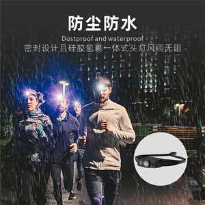 Linterna frontal de silicona ultraligera, recargable, LED de alta intensidad, para correr de noche, minería, impermeable, a prueba de polvo - Product Image 1