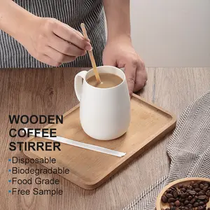 Agitador de café de bambú Natural de alta calidad, herramientas de café y té, varillas de té, agitador, café y bebidas, personalizado, modernas para todas las estaciones