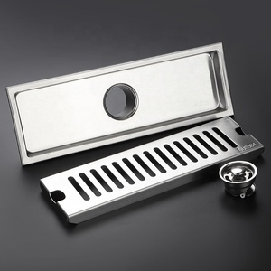 Dài kênh cống có thể tháo rời Grate Lọc vòi hoa sen thoát nước sàn Vàng phòng Tắm Vuông Brass thoát nước sàn - Product Image 3