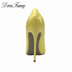 Yellow Summer Thin <b>Heels</b> Women's Fashion Fancy Luxury Mary Jane Pumps Super High 2023 Party Wedding Stiletto Shoes Sexy - Product Image 6