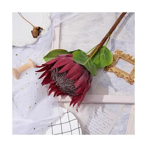 Faux Protea Cynaroides Artificial Emperor Flower para Wedding Home Party Table Decoração Alta Qualidade Fake Flower