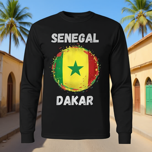 Camiseta de manga larga de Senegal Dakar con diseño de bandera retro vintage - Product Image 3