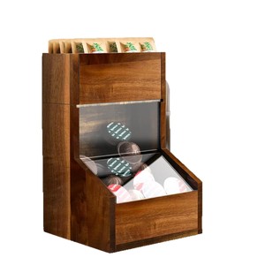 Caja de almacenamiento de café de madera, caja de cápsulas de café de madera de acacia, organizador de bolsitas de té para escritorio. - Product Image 1