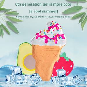 Alfombrilla de Gel ecológica de refrigeración moderna para mascotas, helado de verano, patrón de fresa y aguacate, cubierta extraíble plegable suave, Tapete Gelado - Product Image 2