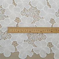 Tissu en Chiffon Brodé de Haute Qualité, Écologique, Style Français de Luxe, Technique Guipure Décorée