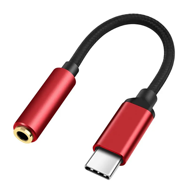 Panas Disesuaikan Nilon Nilon USB Tipe C untuk 3.5Mm Audio Jack Adaptor Kabel Headphone Menghubungkan Ponsel Tipe C Kabel Audio