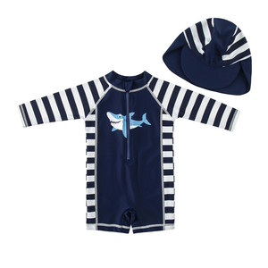 Petits garçons à manches longues maillots de bain une pièce enfant maillot de bain avec chapeau de soleil bébé maillot de bain pour enfant - Product Image 5